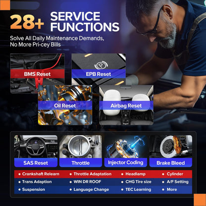 Autel Scanner MaxiCheck MX808S, 2025 Newest of MaxiCOM MK808S/ MK808Z, Bidirectional 11OS as MX900 MK900 MK900BT, 3000+ Active Test, 28+ Service, OE All System OBDII Diagnostic Tool, FCA Autoauth