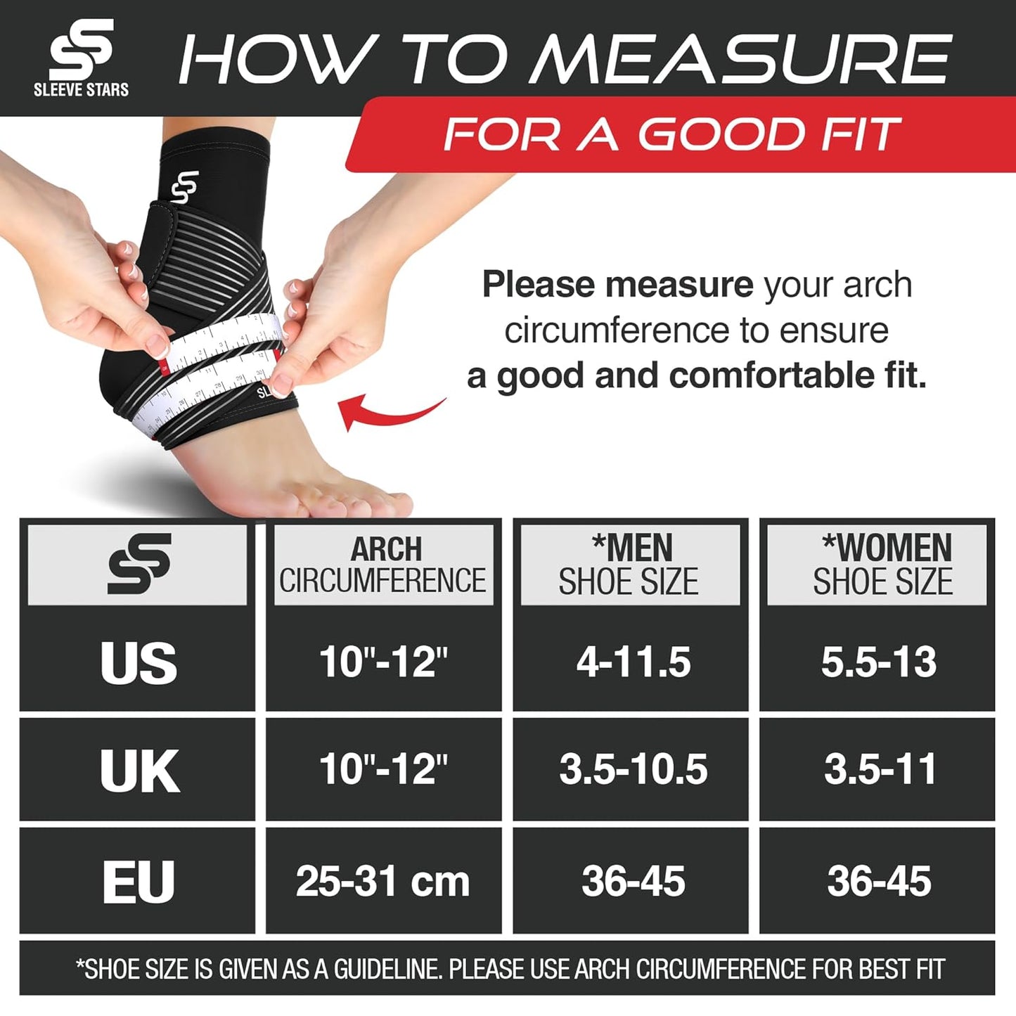 Sleeve Stars Ankle Brace for Plantar Fasciitis Relief, Ankle Wrap & Ankle Brace for Women & Men w/ Ankle Support Strap for Sprain, Ankle Protector Sleeve, Heel Brace for Heel Pain Foot Brace (Single/Black)
