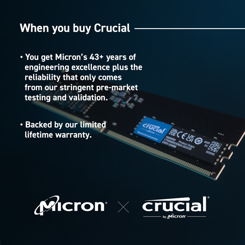 Crucial Memory CT16G48C40U5 16G DDR5 4800Mhz UDIMM