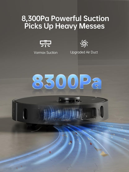 dreame X30 Ultra Robot Vacuum and Mop Combo, 8300 Pa Suction, Mop Extend and Mop Self Cleaning with 140°F Water, Removable & Liftable Mop, Self Refilling, Mop Self Drying, Smart Carpet Cleaning
