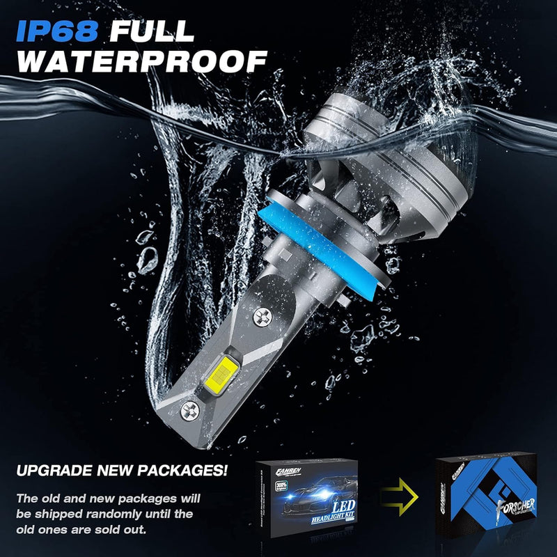 H11/H9/H8 LED Headlight Bulb, 33000 Lumen Super Bright LED Fog Light Bulbs 6500K Cool White IP68 Waterproof, Pack of 2