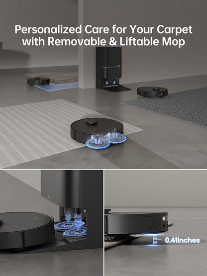 dreame X30 Ultra Robot Vacuum and Mop Combo, 8300 Pa Suction, Mop Extend and Mop Self Cleaning with 140°F Water, Removable & Liftable Mop, Self Refilling, Mop Self Drying, Smart Carpet Cleaning