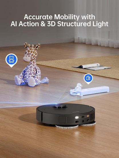dreame X30 Ultra Robot Vacuum and Mop Combo, 8300 Pa Suction, Mop Extend and Mop Self Cleaning with 140°F Water, Removable & Liftable Mop, Self Refilling, Mop Self Drying, Smart Carpet Cleaning