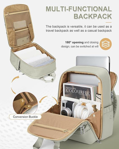 Carry on Travel Backpack for Women Airplane Approved Hand Luggage Backpack Water Resistant Personal Item Travel Backpack