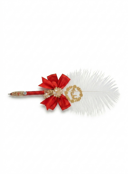 Large Luxury Handmade Nikah Signing Pen | Peacock Feather Wedding Keepsake Bridal Gift