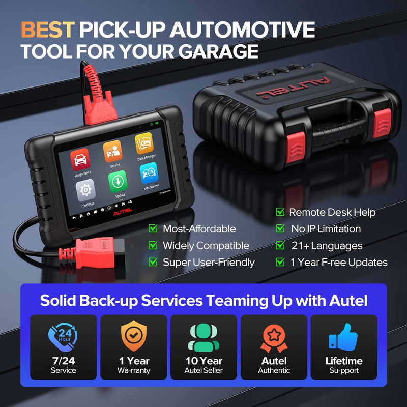 Autel Scanner MaxiCheck MX808S, 2025 Newest of MaxiCOM MK808S/ MK808Z, Bidirectional 11OS as MX900 MK900 MK900BT, 3000+ Active Test, 28+ Service, OE All System OBDII Diagnostic Tool, FCA Autoauth