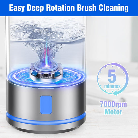 Electric Makeup Brush Cleaner – 7000 RPM High-Speed Deep Cleaning – Rechargeable 1200mAh Battery Automatic Cosmetic Brush & Sponge Cleaner