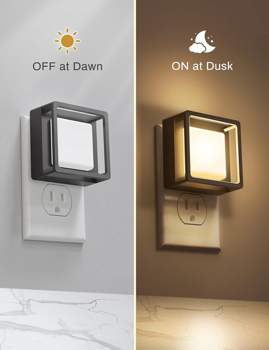Night Light, DORESshop Night Lights Plug Into Wall [2 Pack] with Dusk-to-Dawn Sensor, LED Night Lights, Adjustable Brightness Veilleuse Enfant for Bathroom, Hallway, Bedroom,Stairway, Soft White - PuriLite