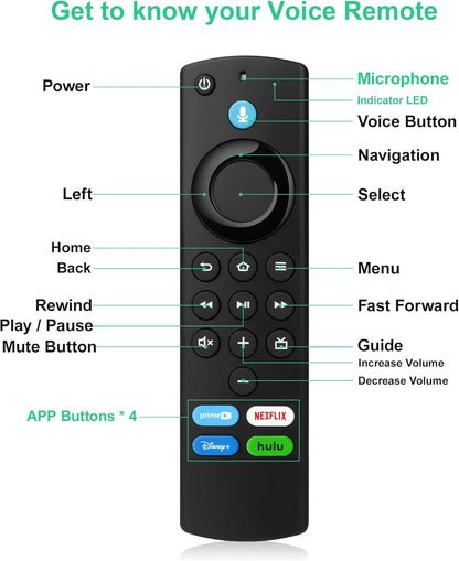 Replacement Remote Control with Voice Function (L5B83G) Fit for Smart TVs Stick(2nd Gen, 3rd Gen, Lite, 4K),TVs Cube,for Insignia-Toshiba-Pioneer Smart TV