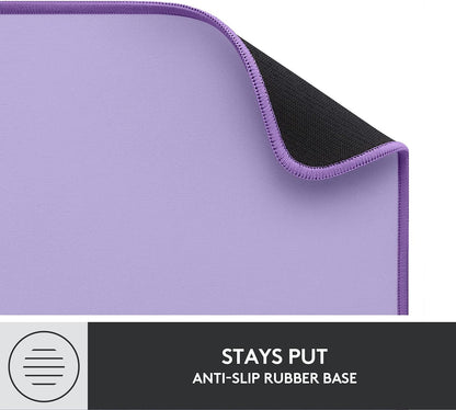 Logitech Desk Mat - Studio Series, Multifunctional Large Desk Pad, Extended Mouse Mat, Office Desk Protector with Anti-Slip Base, Spill-Resistant Durable Design, in Lavender