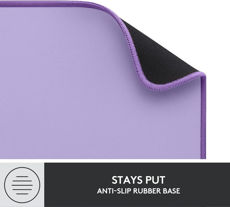 Logitech Desk Mat - Studio Series, Multifunctional Large Desk Pad, Extended Mouse Mat, Office Desk Protector with Anti-Slip Base, Spill-Resistant Durable Design, in Lavender