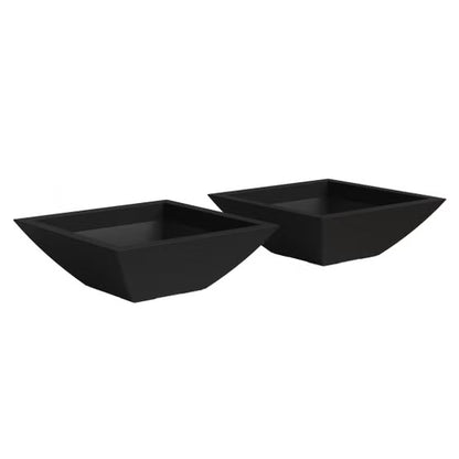 Evolve Square Bowl Planter 24-Inch 2-Pack with Drip Trays