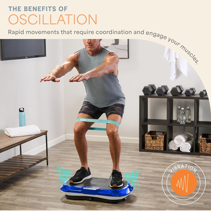 LifePro Vibration Plate Exercise Machine - Whole Body Workout Vibration Fitness Platform w/ Loop Bands - Home Training Equipment