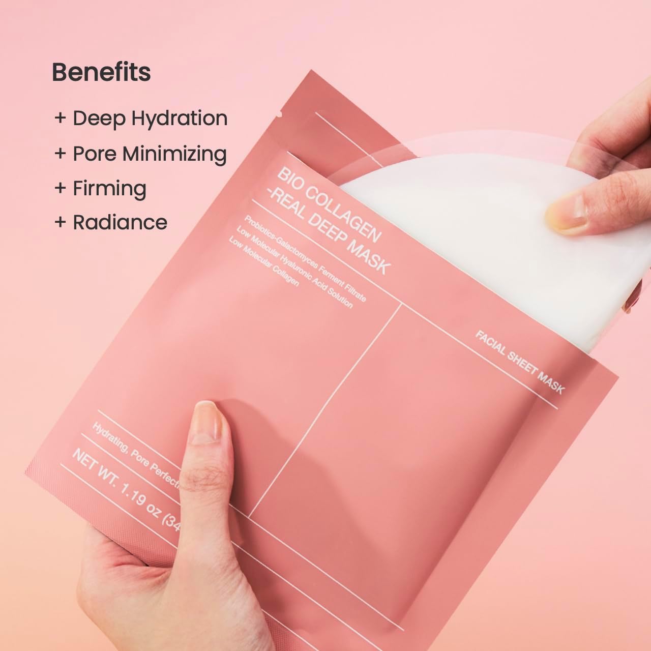 BIODANCE Bio-Collagen Real Deep Mask, Bestselling Hydrating Overnight Hydrogel Mask for Glassy Glowy Skin, Pore Minimizing, Elasticity Improvement, Paraben Free, Fragrance Free, Non-Comedogenic Korean Skincare 34g x 4ea