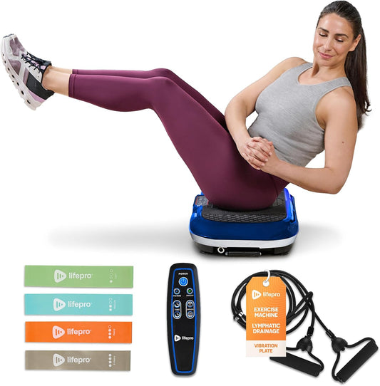 LifePro Vibration Plate Exercise Machine - Whole Body Workout Vibration Fitness Platform w/ Loop Bands - Home Training Equipment