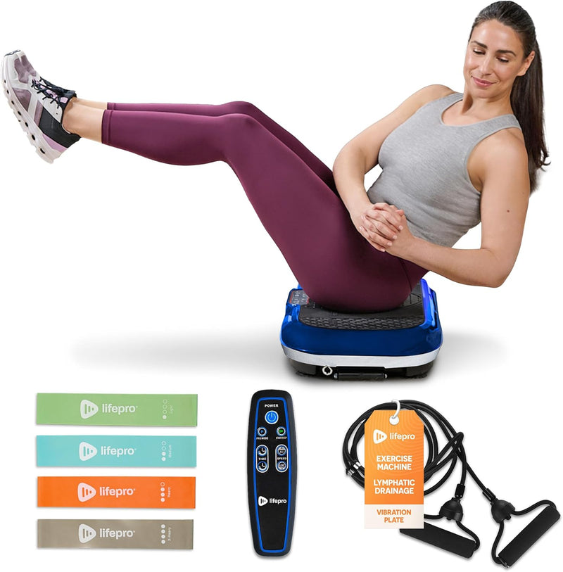 LifePro Vibration Plate Exercise Machine - Whole Body Workout Vibration Fitness Platform w/ Loop Bands - Home Training Equipment