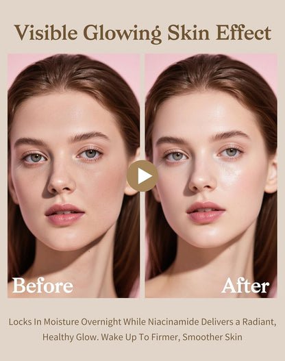 dewyhour Collagen And Rice Overnight Wrapping Moisturizing Mask: Collagen Face Mask, Hydrolyzed Peel Off Mask For Glowing Skin, Elasticity & Hydrating, Rice Extract, 2.53 FL.OZ