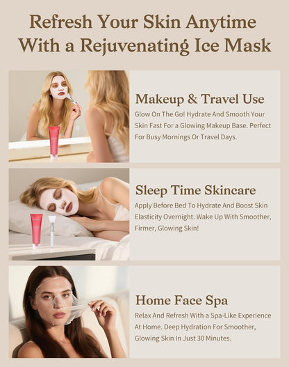 dewyhour Collagen And Rice Overnight Wrapping Moisturizing Mask: Collagen Face Mask, Hydrolyzed Peel Off Mask For Glowing Skin, Elasticity & Hydrating, Rice Extract, 2.53 FL.OZ