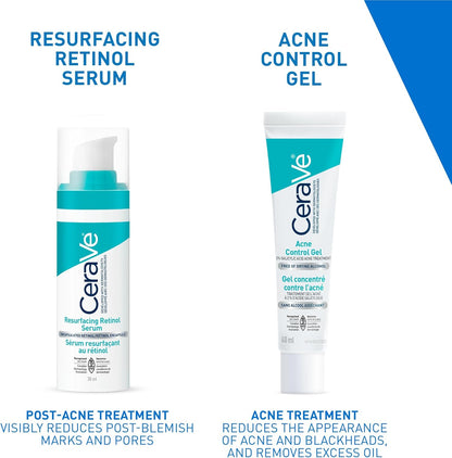 CeraVe Resurfacing RETINOL Serum For Face with Niacinamide. Helps even Skin Tone & Smoothness, Post-Acne Marks & Pore Minimizer. Gentle, Fragrance-free, Non-Comedogenic, Safe for Sensitive Skin, 30ML