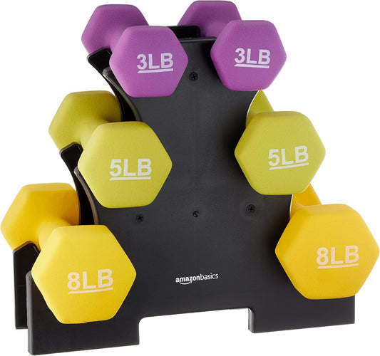 Amazon Basics Neoprene Hexagon Workout Dumbbell Hand Weight