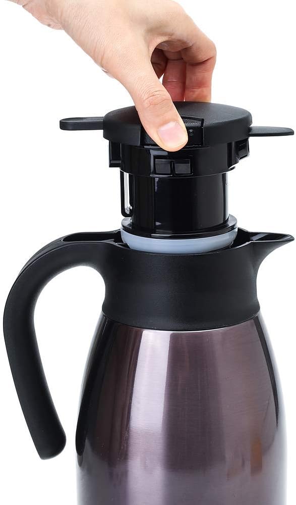 GiNT 1L/34Oz Thermal Coffee Carafe, Insulated Stainless Steel Coffee Carafes for Keeping Hot/Double Walled Vacuum Thermos (Purple)