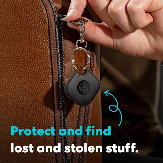 Tile by Life360 Mate (2024) Bluetooth Tracker, Keys Finder and Item Locator for Keys, Bags and More. Phone Finder. Both iOS and Android Compatible. 4-Pack (Black) - PuriLite