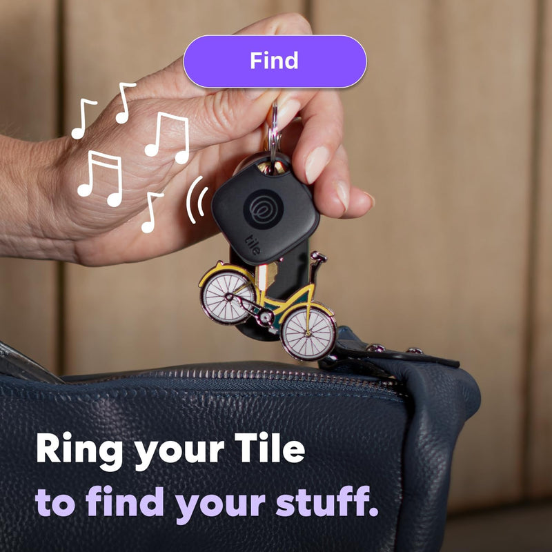 Tile by Life360 Mate (2024) Bluetooth Tracker, Keys Finder and Item Locator for Keys, Bags and More. Phone Finder. Both iOS and Android Compatible. 4-Pack (Black)