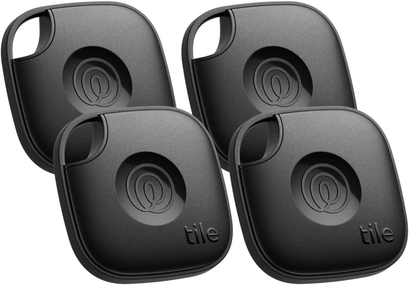 Tile by Life360 Mate (2024) Bluetooth Tracker, Keys Finder and Item Locator for Keys, Bags and More. Phone Finder. Both iOS and Android Compatible. 4-Pack (Black)