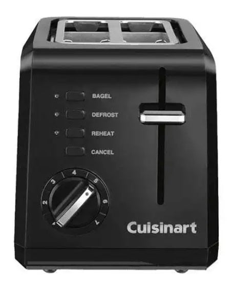 Cuisinart 2-Slice Compact Toaster - Black (CPT-122BKC) - PuriLite