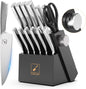 imarku Knife Set - Knife Sets for Kitchen with Block, 14 Pcs High Carbon Stainless Steel Kitchen Knife Set, Dishwasher Safe Knife Block Set with Ergonomic Handle