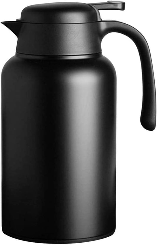 Luvan 68oz Thermal Carafe,304 18/10 Stainless Steel Double Walled Vacuum Insulated Coffee Carafe Jugs with Press Button Top,12+ Hrs Heat&24+ Hrs Cold Retention,BPA Free,for Coffee,Tea,Beverage-Black