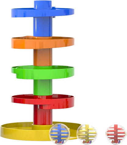 Montessori Ball Drop Toy for Toddlers 9 Months and Up Stackable Ramp Tower with Rattle Balls Early Learning STEM Toy