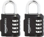 Amazon Basics 4-Digit Combination Padlock, Black, 2-Pack