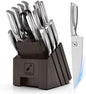 imarku Knife Set, 16PCS Kitchen Knife Set with Block High Carbon Stainless Steel Ultra Sharp Knife Block Set, Japanese Knife Set with Dotted Non-Slip Ergonomic Handle, Dishwaher Safe