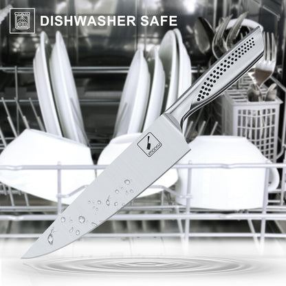 imarku Knife Set, 16PCS Kitchen Knife Set with Block High Carbon Stainless Steel Ultra Sharp Knife Block Set, Japanese Knife Set with Dotted Non-Slip Ergonomic Handle, Dishwaher Safe
