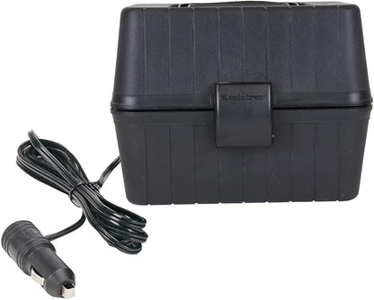 Koolatron 12V Heating Lunch Box Stove, 1.6 Qt (1.5 L), Black, 6 ft (1.8m) Power Cord, Heats to 300F (149C), Built-in Cord Storage, Classic Construction Worker Lunchbox, for Car, SUV, Pickup Truck