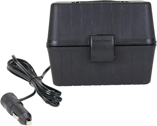 Koolatron 12V Heating Lunch Box Stove, 1.6 Qt (1.5 L), Black, 6 ft (1.8m) Power Cord, Heats to 300F (149C), Built-in Cord Storage, Classic Construction Worker Lunchbox, for Car, SUV, Pickup Truck