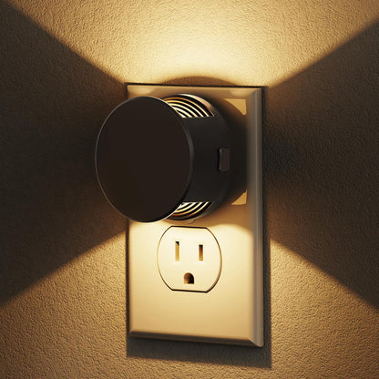 2-Pack Plug-In Night Light with Light Sensor 3-Level Brightness Adjustable 30/60/100LM Warm White 3000K for Hallway Bedroom Bathroom - PuriLite