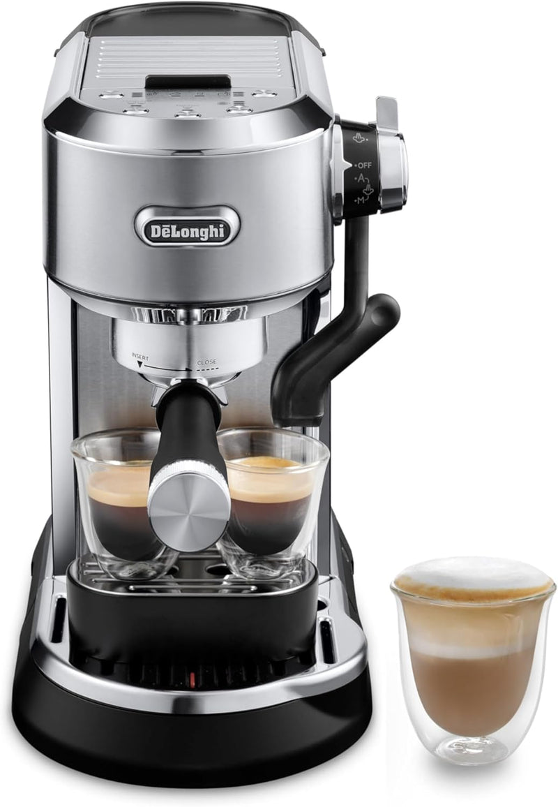 De'Longhi EC950M Dedica Maestro Plus Espresso Machine with Automatic Steam Wand, Stainless Steel