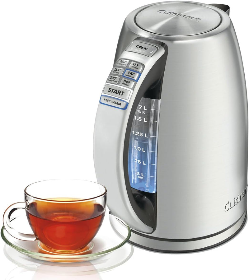 Cuisinart Electric Kettle 1.7L, Temperature Control, Stay-Cool Handles, Stainless Steel (CPK-17C)