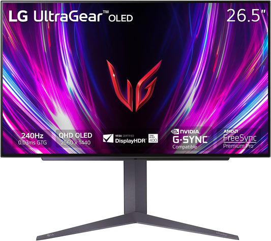 LG Ultragear™ 27GS93QE-B 27-inch OLED Monitor | QHD (2560 x 1440) | 240Hz, 0.03ms (GtG) | AMD FreeSync™ Premium Pro/NVIDIA® G-SYNC® Compatible