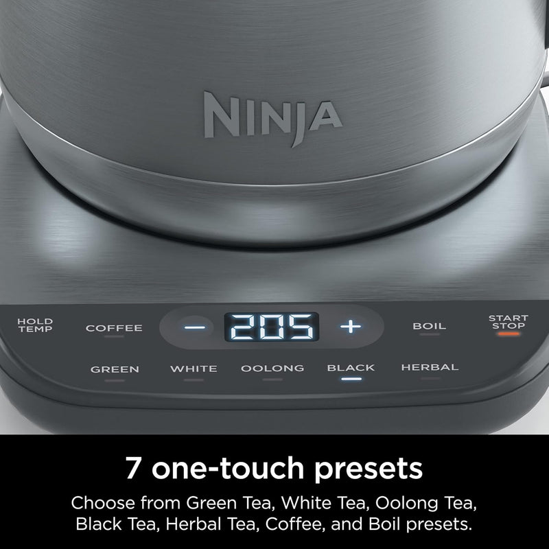 Ninja KT200C Precision Temperature Electric Kettle, 1500 watts, BPA Free, Stainless, 7-Cup Capacity, Hold Temp Setting