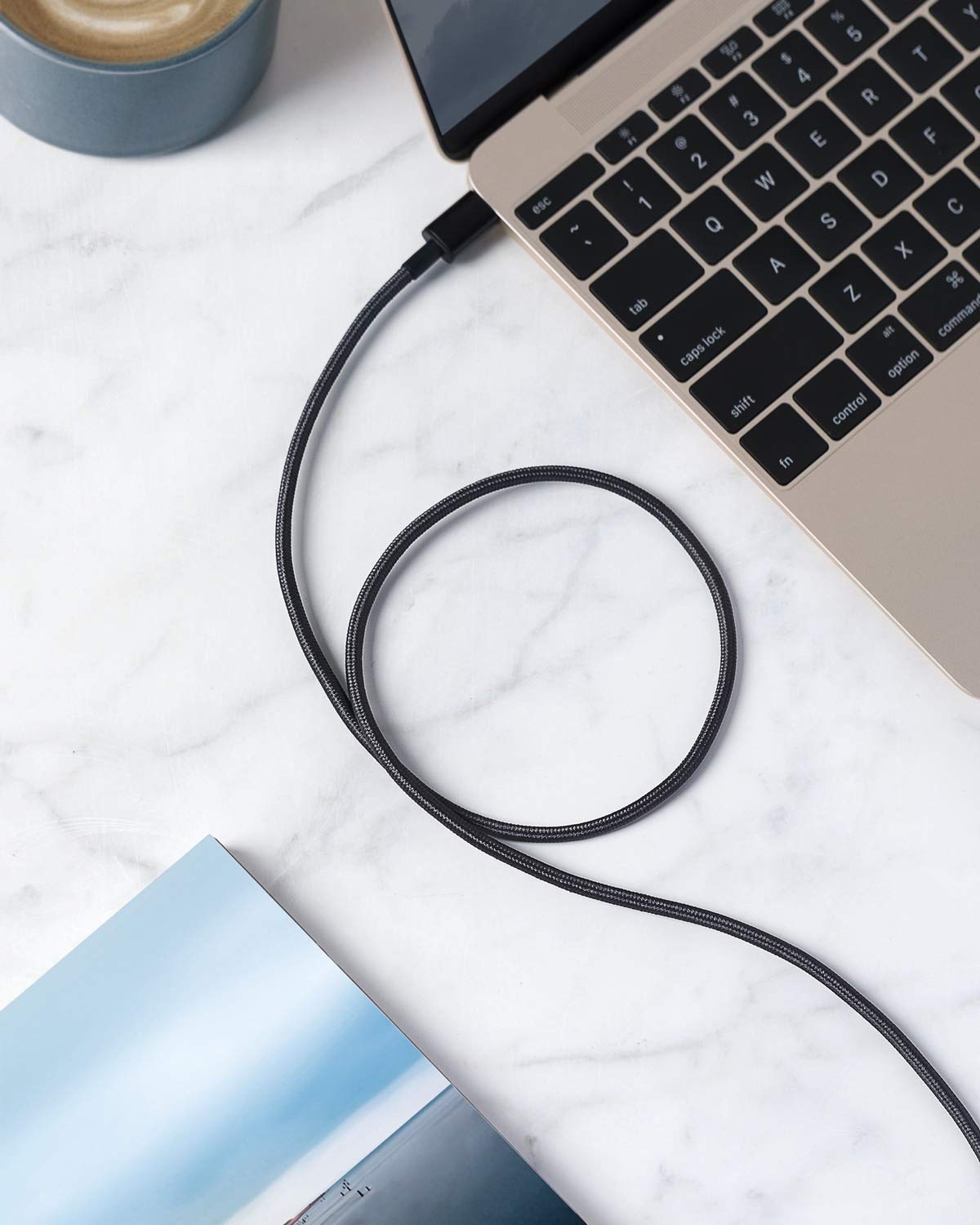 Anker USB C Cable, [2-Pack, 6 ft] Type C Charger Premium Nylon USB Cable, USB A to Type C Charging Cable Fast Charge for Samsung Galaxy S10 S10+ / Note 8, LG V20 and Other USB C Charger (Black)