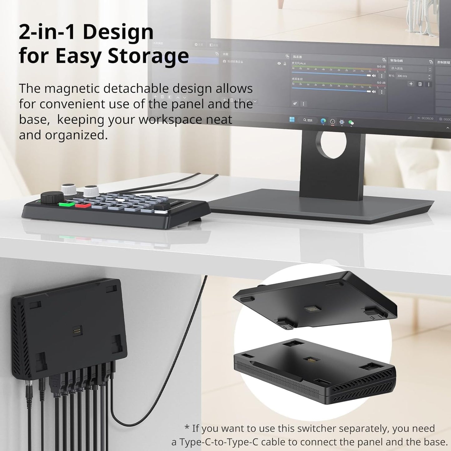 ULANZI DD02 Video Switcher for Live Streaming Support 4 Cameras HDMI Inputs and 4K Output, Video Switcher Live Production for OBS,vMix,VLC,PotPlaYer,YouTube for HDMI Live Stream Switcher