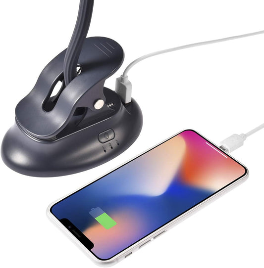 Clip on Fan Usb Fan mini Fan Battery Operated Desk Fan with Emergency Power Bank, USB Clip Fan Rechargeable Personal Fan Flexible Neck 3 Speeds Great for Beach Car Camping Dorm Bed Office - Dark Blue