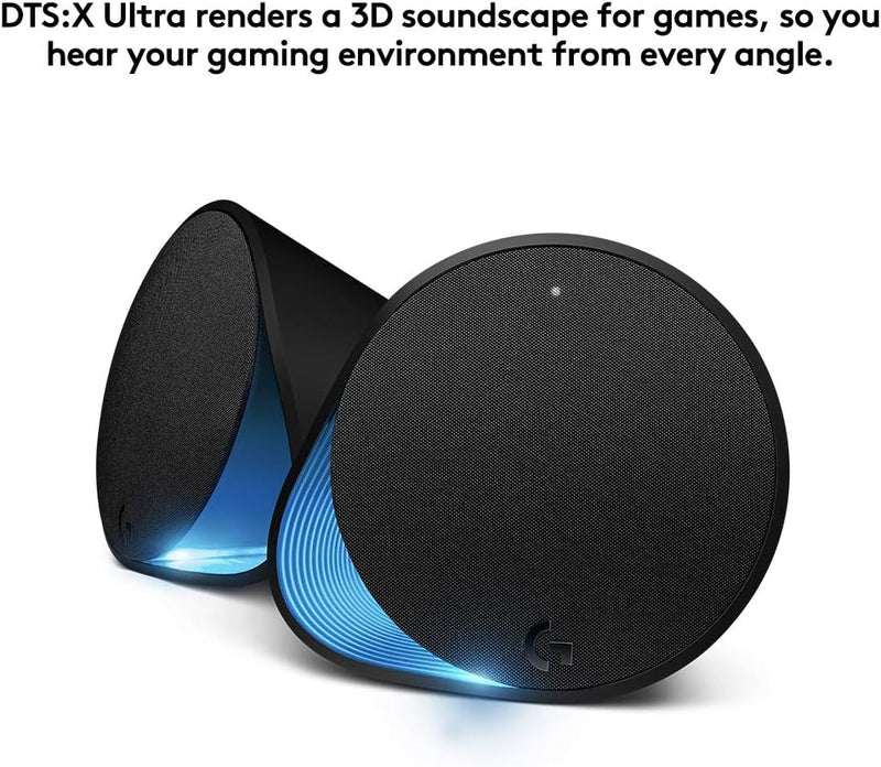 Logitech G560 PC Gaming Speaker System with 7.1 DTS:X Ultra Surround Sound, Game based LIGHTSYNC RGB, Two Speakers and Subwoofer, Bluetooth, USB, Immersive Gaming Experience - Black