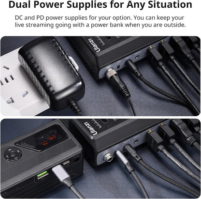 ULANZI DD02 Video Switcher for Live Streaming Support 4 Cameras HDMI Inputs and 4K Output, Video Switcher Live Production for OBS,vMix,VLC,PotPlaYer,YouTube for HDMI Live Stream Switcher