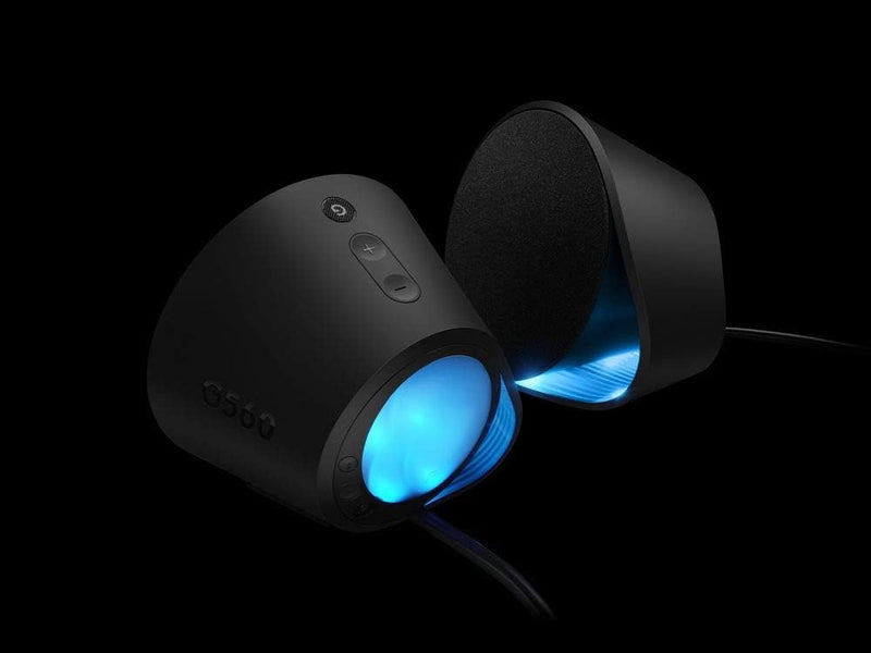 Logitech G560 PC Gaming Speaker System with 7.1 DTS:X Ultra Surround Sound, Game based LIGHTSYNC RGB, Two Speakers and Subwoofer, Bluetooth, USB, Immersive Gaming Experience - Black