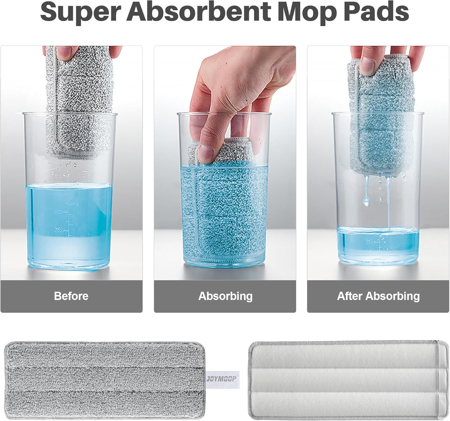 Mop and Bucket with Wringer Set, Hands Free Flat Floor Mop and Bucket, with 3 Washable Microfiber Mops, Wet and Dry Use, Floor Cleaning System