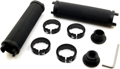 Bike Handlebar Grips Non-Slip-Rubber Adjustable Bicycle Handle Grip with Aluminum Lock Mountain Road Foldable Bike MTB BMX with Two End Caps